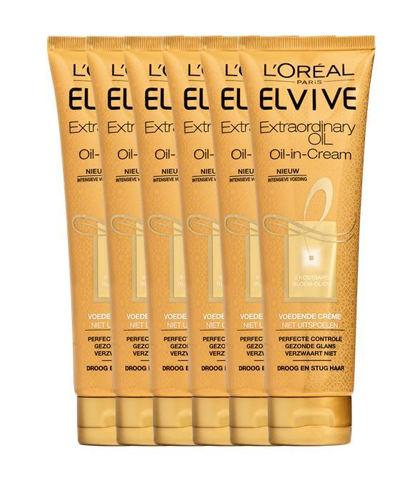 L'Oréal Extraordinary Oil Elvive Extraordinary Oil-in-Cream - Voordeelverpakking 6 x 150 ml - Haarcrème