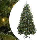 vidaXL Kunstkerstboom 240 cm 300 LED's Warmwit PVC en Staal Groen