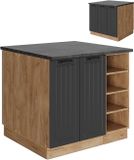 Vicco Fame-Line Keukeneiland – 90 cm met lade, zonder werkblad Donkergrijs