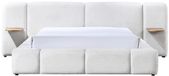 Vente-unique Bed met opbergruimte stof beige 180 x 200 cm (Super King Size Bed)