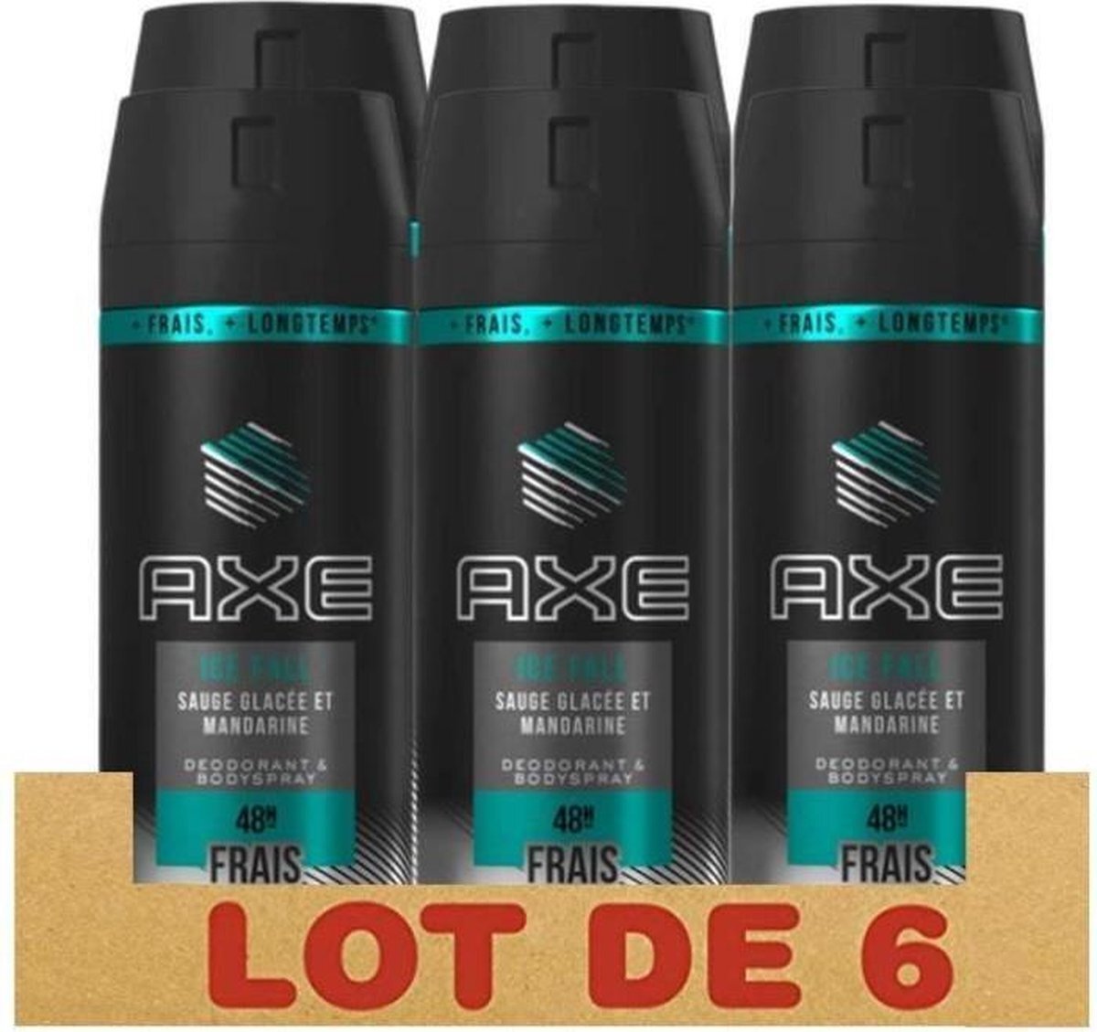 AXE AX Lot van 6 Deodorants Man Ice Fall Spray Sage Frozen en Mandarin - 150ml