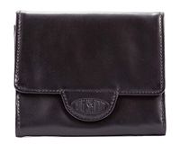 Big Skinny Trixie lederen Tri-Fold Slim Wallet voor dames, geschikt voor maximaal 30 kaarten, zwart