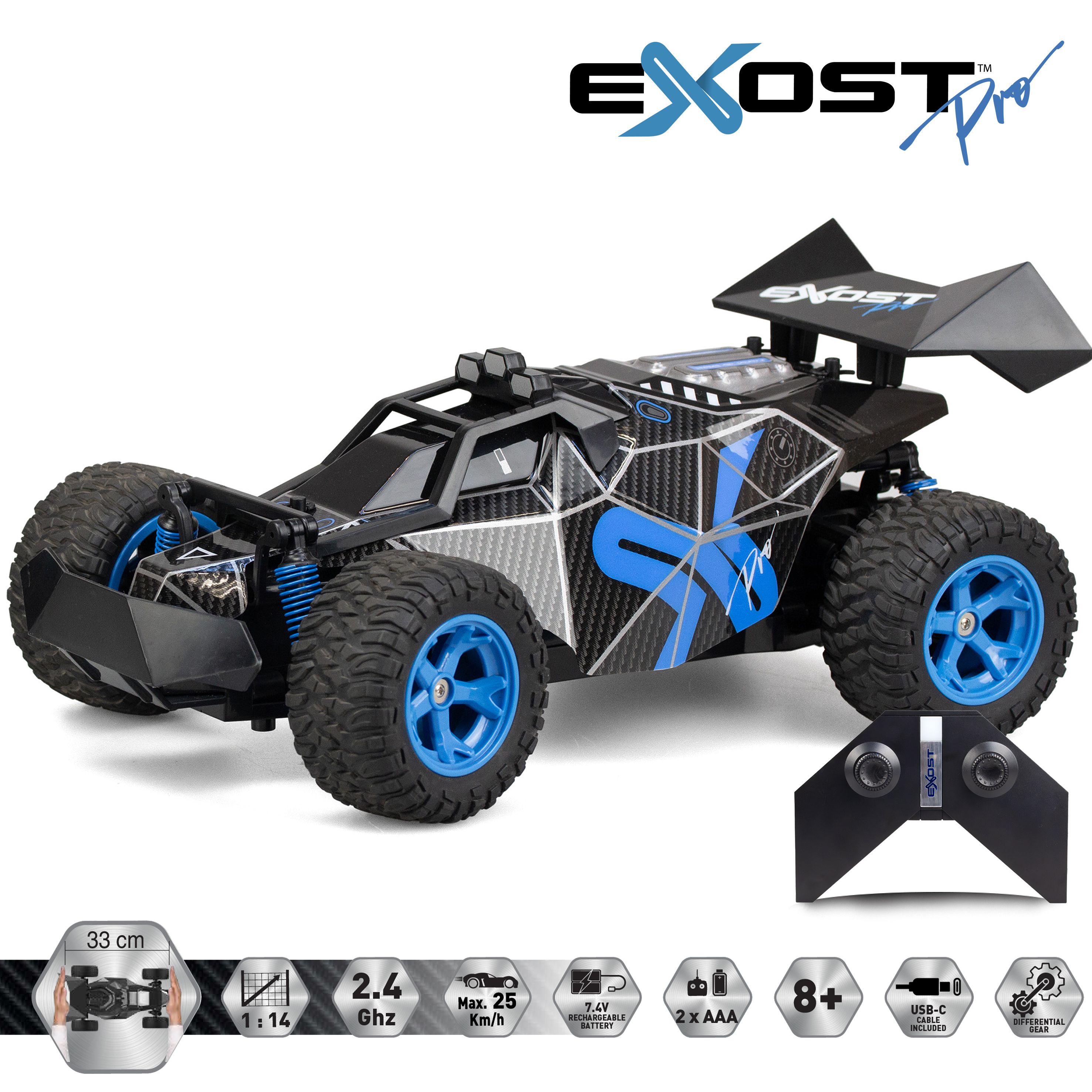 Exost Pro Rocket One 1:14 RC Buggy - High Speed - Electric Engine - 4WD - Multi Color