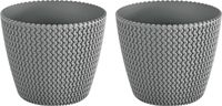 Prosperplast Splofy Bloempotten - 4 stuks - 35 cm - Lichtgrijs - Kunststof
