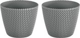 Prosperplast Splofy Bloempotten - 4 stuks - 35 cm - Lichtgrijs - Kunststof