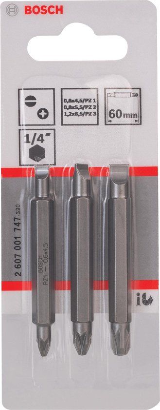 Bosch DUBBELBITSETXH-TORS/GL-PZ - 3 stuks