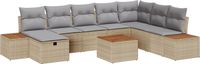 vidaXL - Tuinbank - Set - 9 - st - Beige - poly - rattan