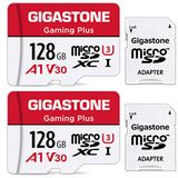 GIGASTONE 128GB Micro SD Card - 2-pack - Gaming Plus - SDXC UHS-I A1 U3 V30 - 4K - Nintendo Switch, GoPro, Camera