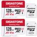 GIGASTONE 128GB Micro SD Card - 2-pack - Gaming Plus - SDXC UHS-I A1 U3 V30 - 4K - Nintendo Switch, GoPro, Camera