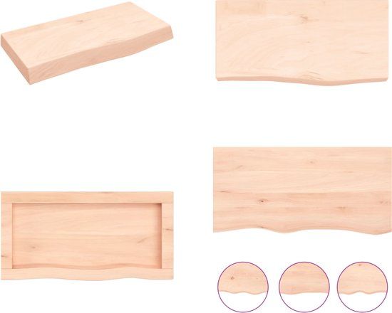 vidaXL Wandschap - 60x30x6 cm - onbehandeld - massief - eikenhout