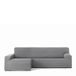 Eysa Bi-elastische bankhoes voor chaise longue, met lange mouw, linkerkant links, kleur grijs, design Harlem
