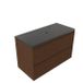 Saniclass Holz Pure Badkamermeubelset - 100x45x63cm - Noche basalten wastafelblad gepolijst (zwart) - 1 kraangat - 2 lades - mat walnut pure (hout) SW1420789/SW728237
