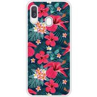 Samsung Bedrukt siliconen hoesje compatibel met Galaxy A40 Hibiscus Fuchsia