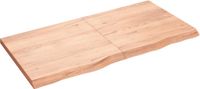 vidaXL - Wastafelblad - 120x60x(2-4) - cm - behandeld - massief - hout - lichtbruin