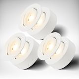 B.K.Licht - Set van 3 2-in-1 LED inbouwspots of opbouwspots - Zwenkbaar - 3000 K - 9 x 3 cm - Wit