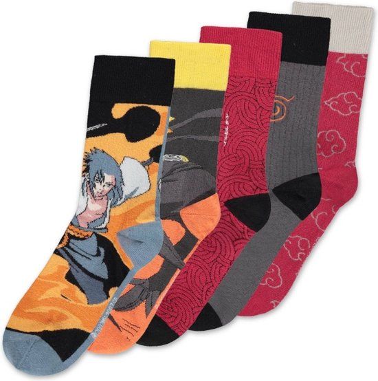 Difuzed Naruto Naruto Shippuden set van 5 Unisex Sokken - meerkleurig - EU 39-42