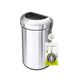 EKO Urban 21 gallon halfronde open afvalbak, roestvrij staal halfronde commerciële prullenbak voor binnen en buiten, extra grote metalen vuilnisbak voor thuis, kantoor, restaurant, toilet, 80 l