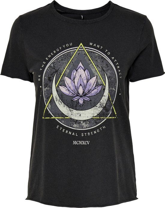 ONLY ONLLUCY REG S/S TOP JRS NOOS T-shirt - Black/Lotus - Women's Size L