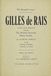 The Aleister Crowley The Banned Lecture : Gilles de RAIS