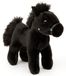 Uni-Toys - Paard, staand, zwart (zonder zadel) - 23 cm (lengte) - pluche dier, knuffeldier