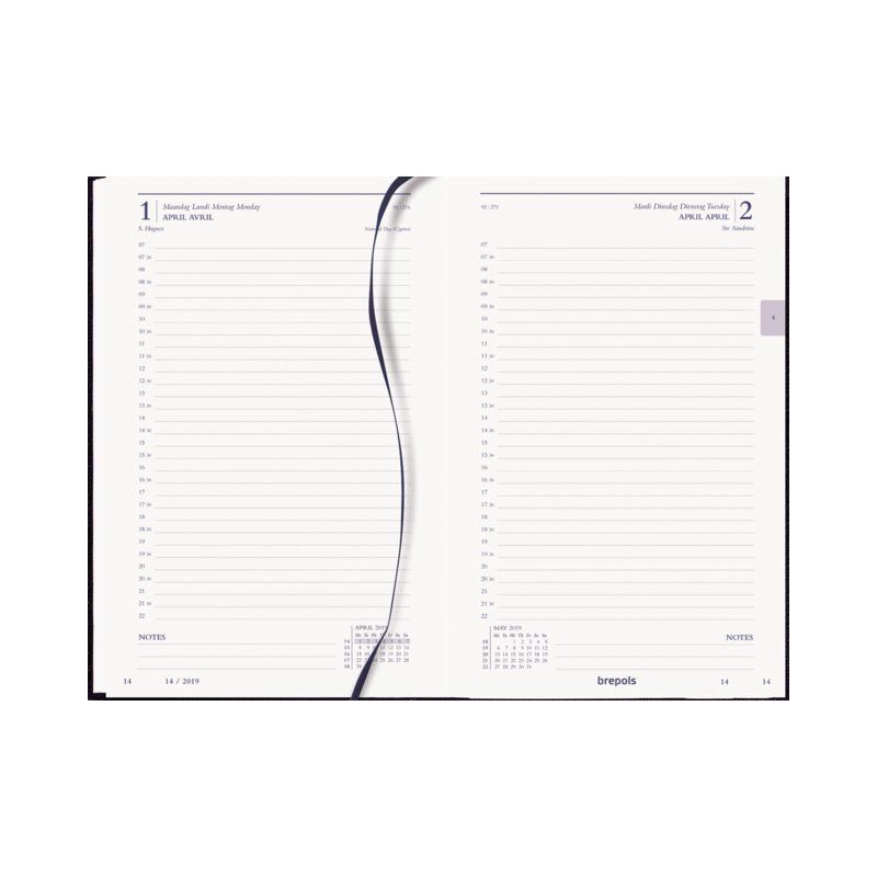 Brepols Saturnus Lima Dagagenda 2024 Zwart (1 dag/pagina)