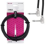 GEWA patchkabel Pro Line 0,3 m, zwart, REAN-stekker, 6,3 mm haakse stekker mono - 6,3 mm haakse stekker mono, 190692