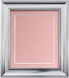 FRAMES BY POST Scandi Vintage Zilveren Fotolijst met Roze Mount en backing board 14 x 11