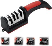 Shenzhen Haorui Industrial Technology Co., Ltd. Affûteur de couteaux professionnel - Manuel à 4 étapes - Durable - Rouge/Noir - Poignée ergonomique