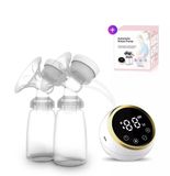 Merkloos / Sans marque Dual Elektrische Borstkolf - Draadloos & Oplaadbaar - Inclusief 2x180ml Flesjes