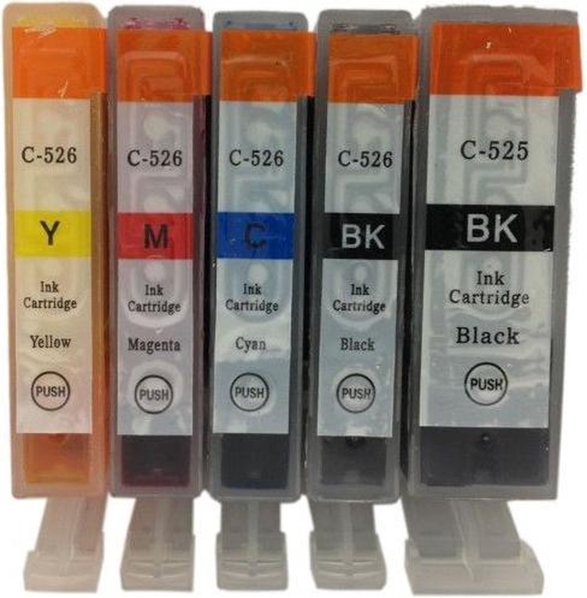 2B-Inkt Compatible Canon PGI-525 CLI-526, 5 pak. 1 Zwart Groot