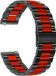 Strap-it Stalen schakel bandje 22mm - RVS bandje zwart/rood - Geschikt voor Samsung Galaxy Watch 41mm/42mm