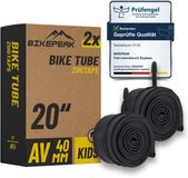 BikePeak 2x binnenband Zugtaps Kids 20 inch AV autoventiel -40mm 40/62-406 - 2-pack fietsbinnenband voor kinderfietsen, BMX-fietsen, steps en kickboards