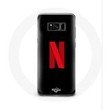Maniacase Hoesje voor Samsung Galaxy S8 plus Netflix Logo rood zwarte achtergrond