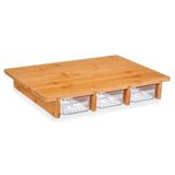 Kinvara Bamboeplank met 3 vakken, 40 x 28 x 6 cm