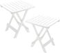 Pro Garden Tuin / Camping Bijzettafeltje - 2x - Wit - Kunststof - Opvouwbaar - 43 x 45 x 50 cm