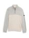 Tom Tailor Troyer gebreide trui met mix van structuren - Maat XXL - grey offwhite nep colorblock