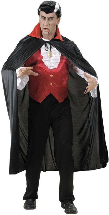 Generik Vampier cape met rode kraag voor volwassenen Halloween artikel - Verkleedstrik - One size