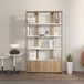 Hanah Home Elegante boekenplank, wit & walnoot, 93,6 x 31,5 x 160 cm, 100% melamine gecoat deelbord, 18 mm dik, stijlvolle opslag voor moderne woningen