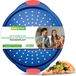 NUTRICHEF Pizzaplaat - Ronde Pizzasteen voor Oven - Anti-aanbak Pizzapan - Siliconen Handgrepen Vaatwasserbestendig