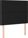 vidaXL Hoofdbord Zwart Stof 90x5x118/128 cm