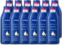 Nivea 12 x Body Milk - 72u Hydratatie - Droge tot Zeer Droge Huid - 400 ml - Voordeelverpakking