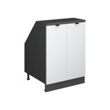 Vicco Rion Kast voor schuine wand – 60 x 81.6 cm met 2 deuren, kastromp 60 cm diepte Witte golf