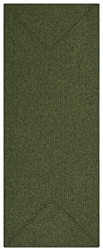 Northrugs Trenzado Indoor en outdoor tapijt modern design plat geweven loper handgemaakte look voor balkon terras tuin woonkamer duurzaam duurzaam onderhoudsvriendelijk - groen, 80x200