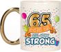 Bellatio Decorations Verjaardag cadeau mok 65 jaar - goud - veteranen team - 300 ml - keramiek