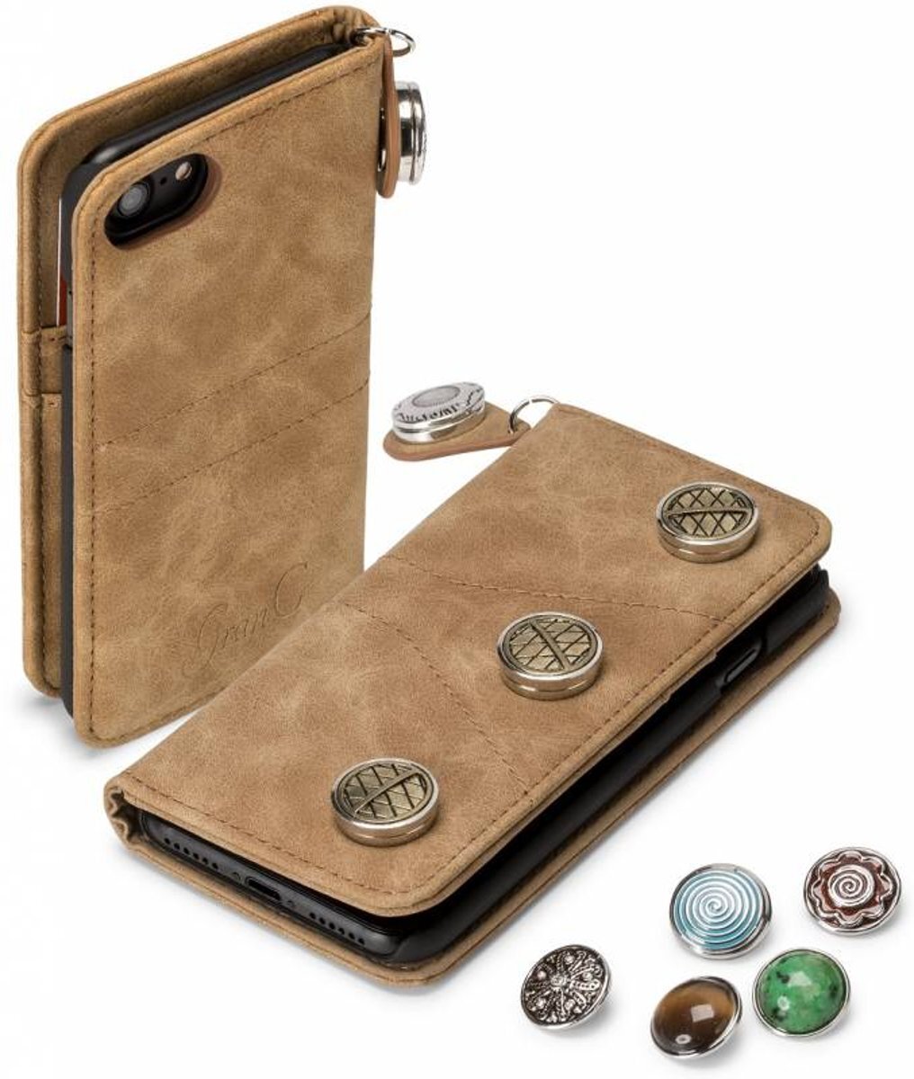 GranC - bookwallet flip chunk hoes - iPhone 7 / 8 - taupe