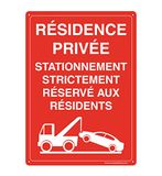 AUA SIGNALETIQUE - Voorgeboorde plaat met afgeronde hoeken – privé-ressivé parkeerplaats – 150 x 210 mm, aluminium Dibond 3 mm