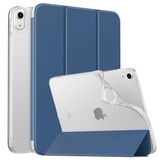 MoKo Slim Case for iPad (A16) 11th/10th Gen 2025/2022, Grijsachtig Blauw | Smart Protective Tri-fold Folio Standing Case, Soft TPU Translucent Back Cover, Auto Wake/Sleep, Support Touch ID