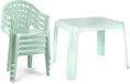 Plasticforte Ensemble de chaises et table de jardin pour enfants - plastique - menthe - avec 4x chaises - extérieur/intérieur