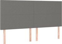 vidaXL Hoofdbord donkergrijs 160x5x118/128 cm Stof