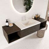 Mondiaz Bukla badmeubel 160cm dark brown en talc